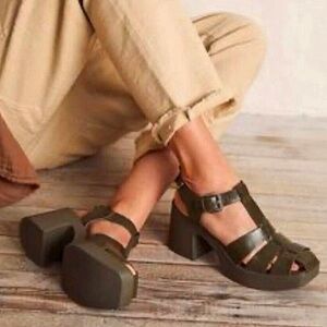 Free People Pacific Platform Fisherman Heel Sandal Size 36